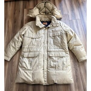 Vintage Black Sheep Brand Down Puffer Hunting Coat Jacket Field Tan Sz XL Men's